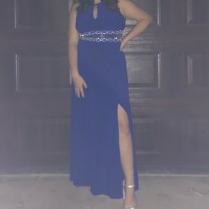 Formal Halter Royal Blue Dress